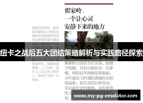 纽卡之战后五大团结策略解析与实践路径探索 纽卡之战后五大团结策略解析与实践路径探索